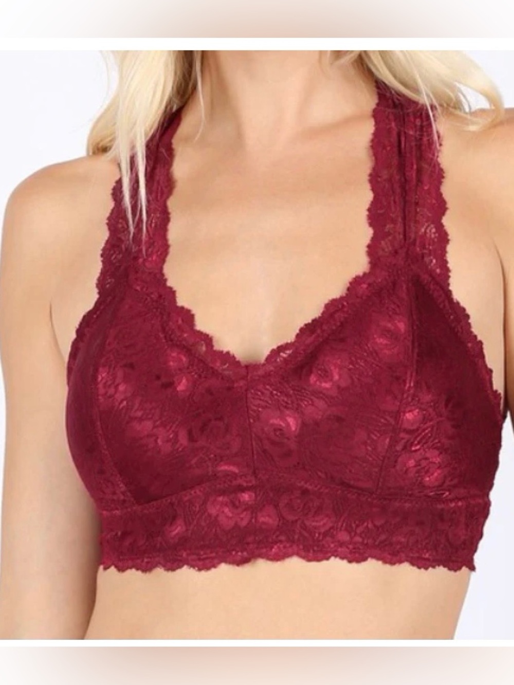 Stretch lace racer back bralette